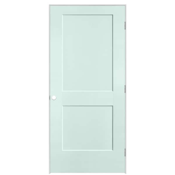 36 in. x 80 in. 2-Panel Logan Left-Hand Hollow Core Sea Glass Molded Composite Single Prehung Interior Door