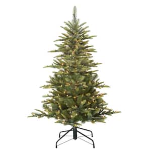 4.5 ft. Pre-Lit Incandescent Aspen Green Fir Artificial Christmas Tree with 250 UL Clear Lights