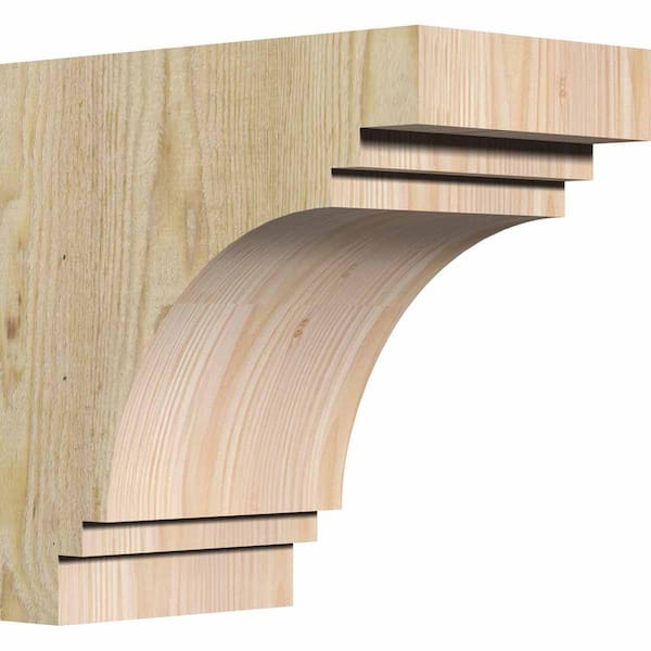 Ekena Millwork 6 in. x 10 in. x 10 in. Douglas Fir Pescadero Rough Sawn Corbel