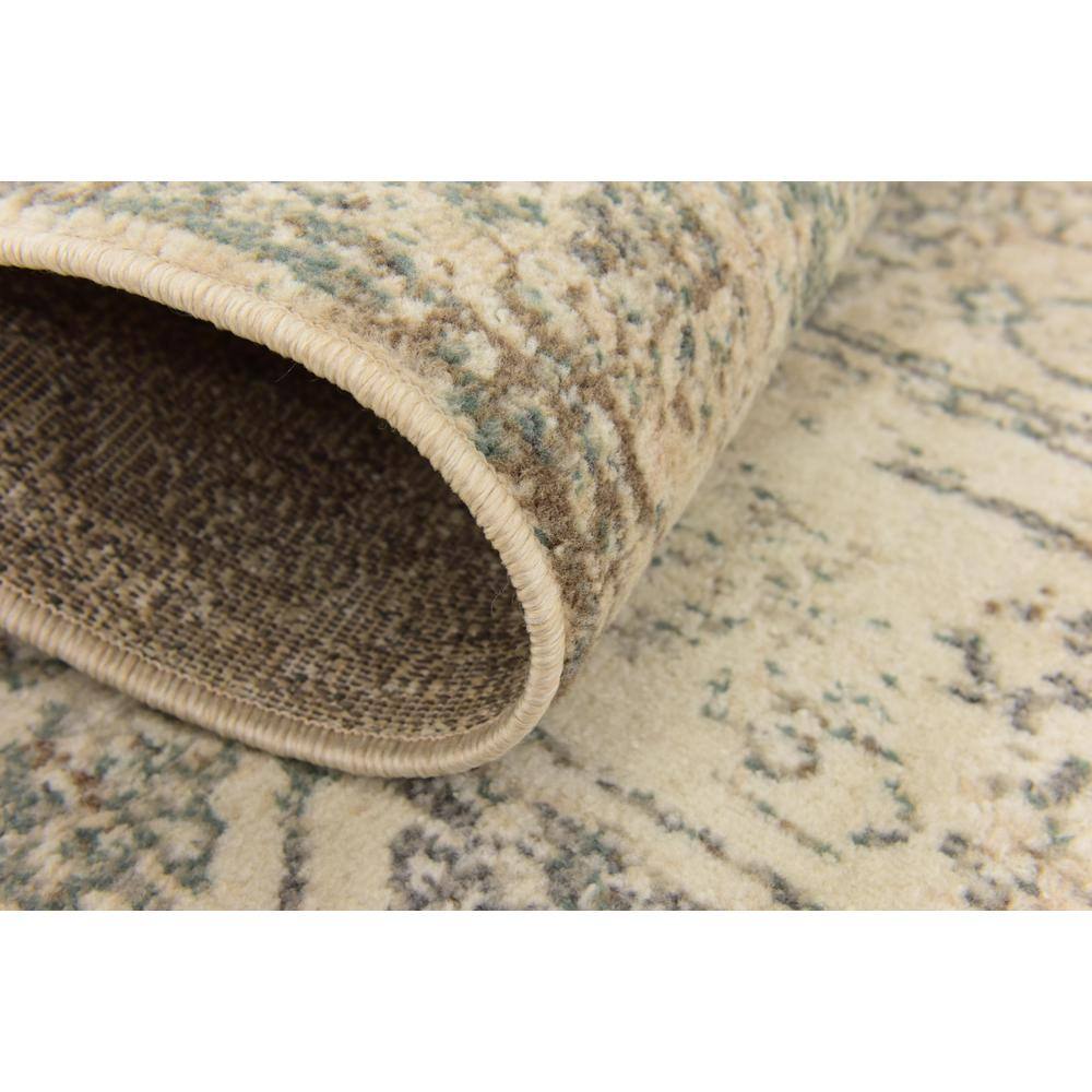 Gray Abstract Low Pile Stain-Resistant Area Rug