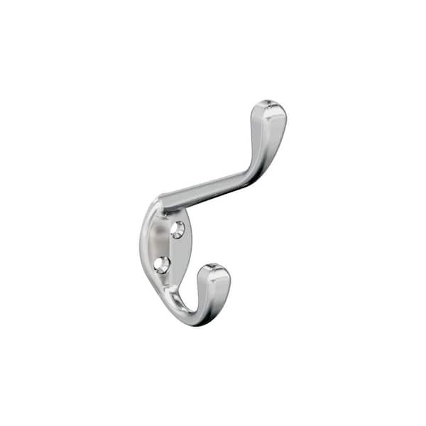 Amerock Noble 4-7/16 in. L Chrome Double Prong Wall Hook