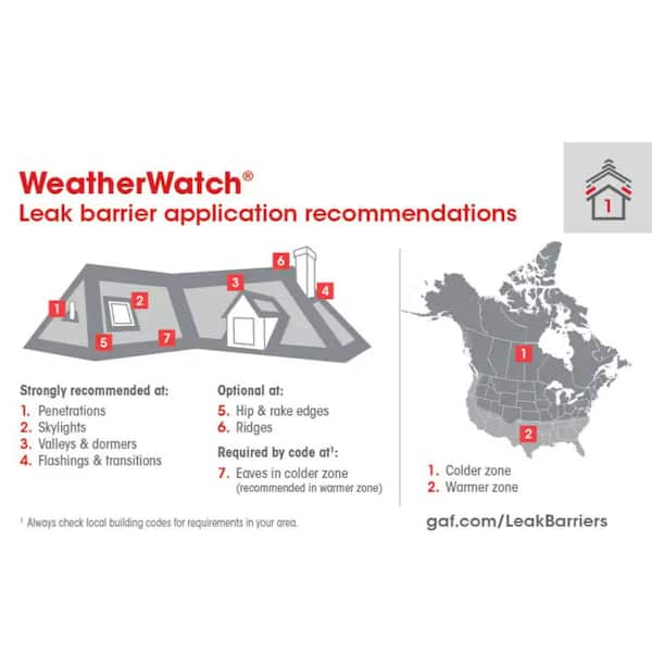 GAF - WeatherWatch 200 sq. ft. Mineral-Surfaced Peel and Stick Roof Leak Barrier Roll