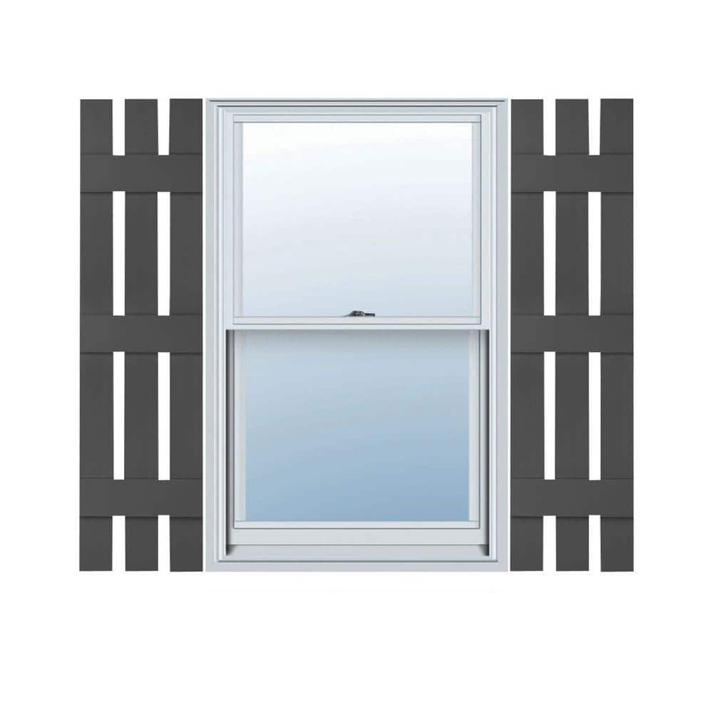 12" x 70" Tuxedo Grey Vinyl Board-n-Batten Shutters