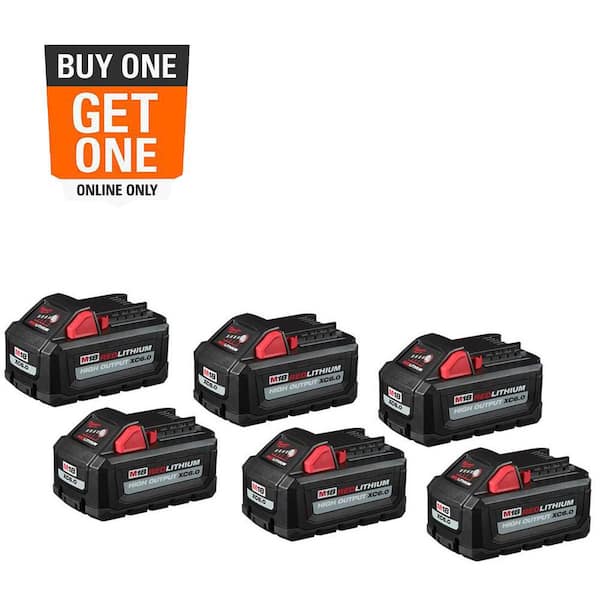 M18 18-Volt Lithium-Ion High Output 6.0Ah Battery Pack (6-Pack)