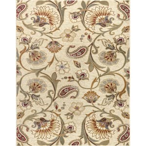 Impressions Ivory 5 ft. x 7 ft. Transitional Area Rug