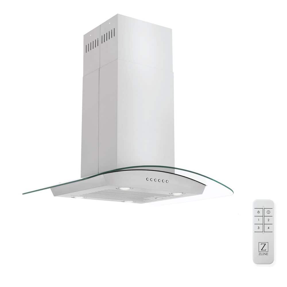Alpine Series 30 in. 400 CFM Convertible Island Mount Range Hood in Stainless Steel