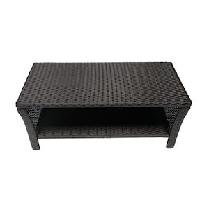 St. Lucia Brown Rectangular Faux Rattan Outdoor Coffee Table