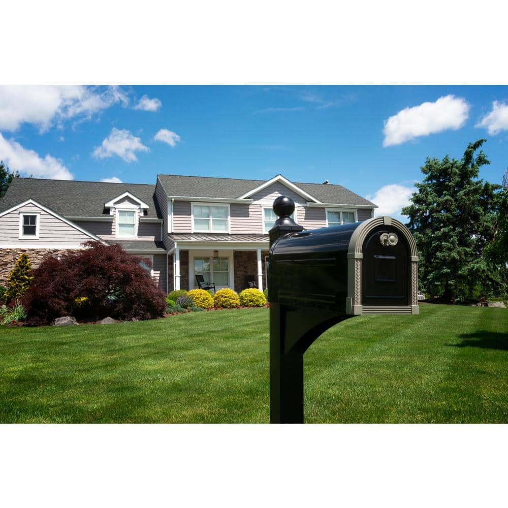 Gibraltar Black Aluminum Decorative Mailbox Post