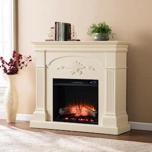 Jesha 44.75 in. Touch Panel Electric Fireplace in Ivory