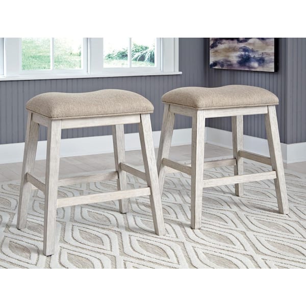 Skempton Beige Polyester Counter Height Bar Stool