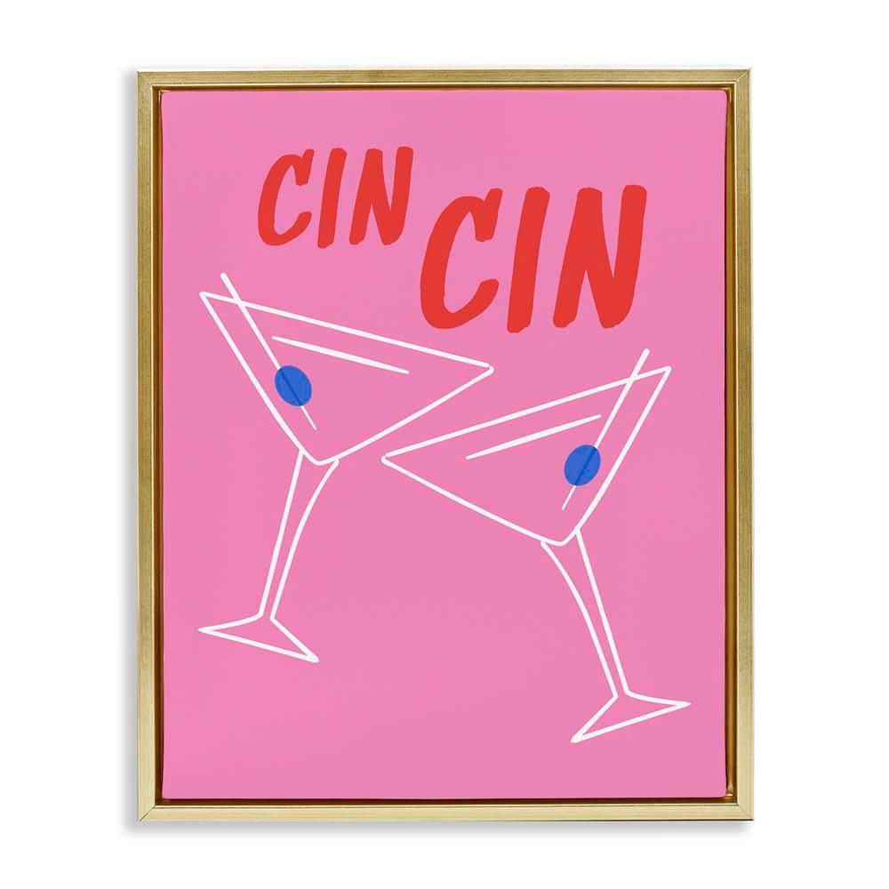 Cin Cin Martinis by House of Lulu Gold Floater Frame Food Graphic Art Print 21 in. x 17 in. price history on PriceWatchPro