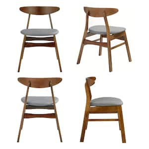 Nereida Solid Wood Gray Upholstered Side Chair (Set of 4)