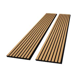 1 in. x 2-1/8 ft. x 8 ft. Slatted Acoustic Oak Interlocking Decorative Wall Paneling 2-pieces (16.54 sq.ft. /pack)