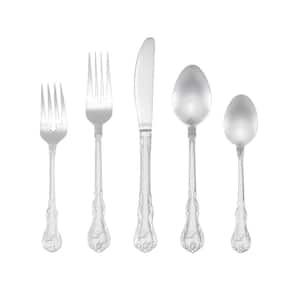 Bouquet Monogrammed Letter L 46-Piece Silver Stainless Steel Flatware Set (Service for 8)