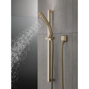 3-Spray Patterns 1.75 GPM 1.81 in. Wall Mount Handheld Shower Head with H2Okinetic in Lumicoat Champagne Bronze