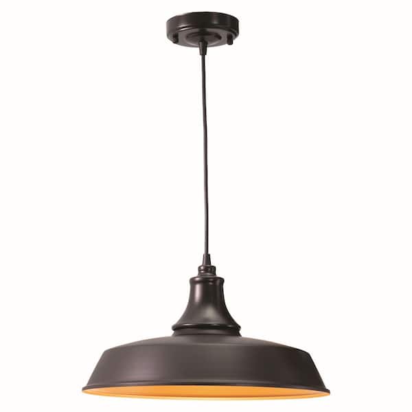 Dorado 1-Light Bronze Gold Farmhouse Outdoor Barn Dome Pendant