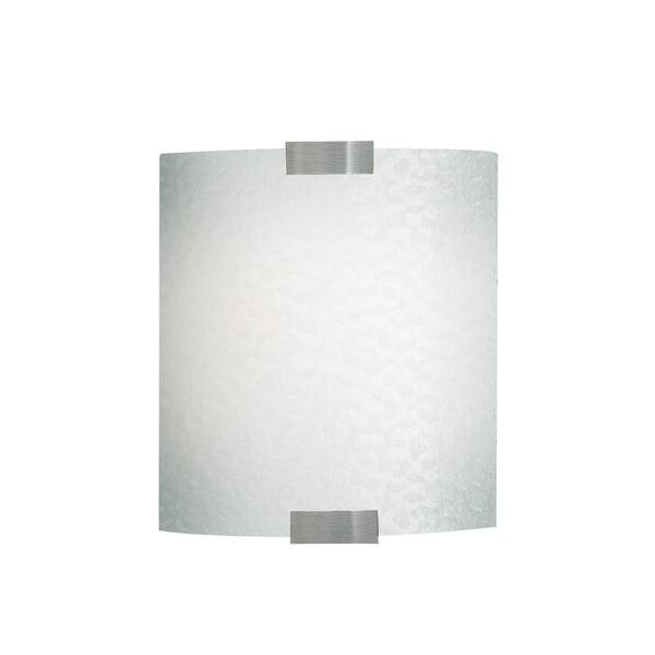 Generation Lighting Omni 1-Light Silver Outdoor Fluorescent Small Wall Light with White Shade