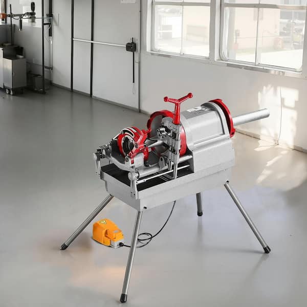 Electric Pipe Threader Machine, 900W 2-Speed Threading Cutting Machine, 1/2 to 4 in. Pipes Threading Cutter Tool