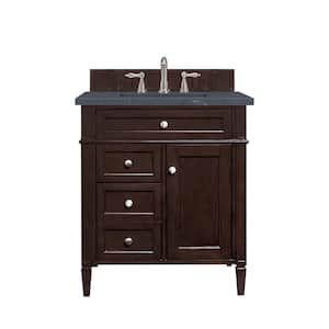 Brittany 30 in. W x 23.5 in. D x 34 in. H Single Bath Vanity in Burnished Mahogany with Charcoal SoapstoneQuartz Top