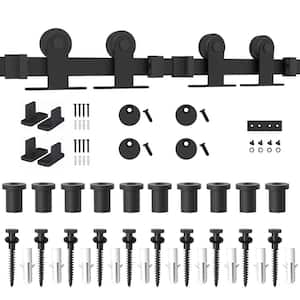 13 ft./156 in. Top Mount Sliding Barn Door Hardware Track Kit for Double Doors with Non-Routed Floor Guide