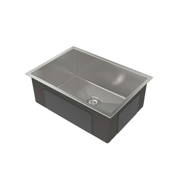 27 in. Multifunctional Undermount Single Bowl Nano Gray Stainless Steel Kitchen Sink (Sink Only)
