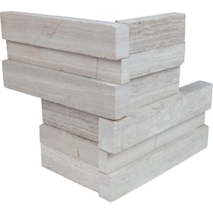 White Oak 3D Ledger Corner 6 in. x 6 in. Honed Marble Wall Tile (2.5 sq. ft./case)