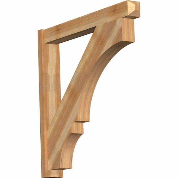 Ekena Millwork 6 in. x 42 in. x 42 in. Balboa Craftsman Rough Sawn Western Red Cedar Outlooker
