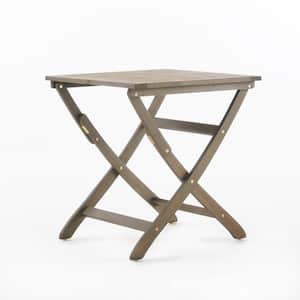 Grey Acacia Wood Foldable Outdoor Bistro Table
