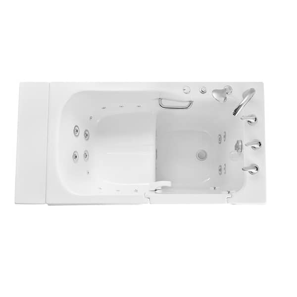 ᐅ【WOODBRIDGE 54 in. x 30 in. Left Hand Walk-In Air & Whirlpool Jets Hot Tub  With Quick Fill Faucet with Hand Shower, White High Glass Acrylic Tub with  Computer Control Panel, WB543038L-WOODBRIDGE】