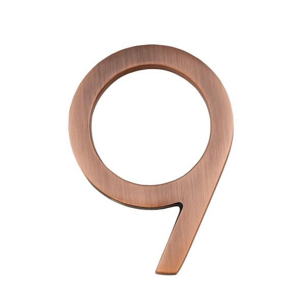 Architectural Mailboxes Frank Lloyd Wright Collection 4 in. Wright Antique Copper Floating House Number 9