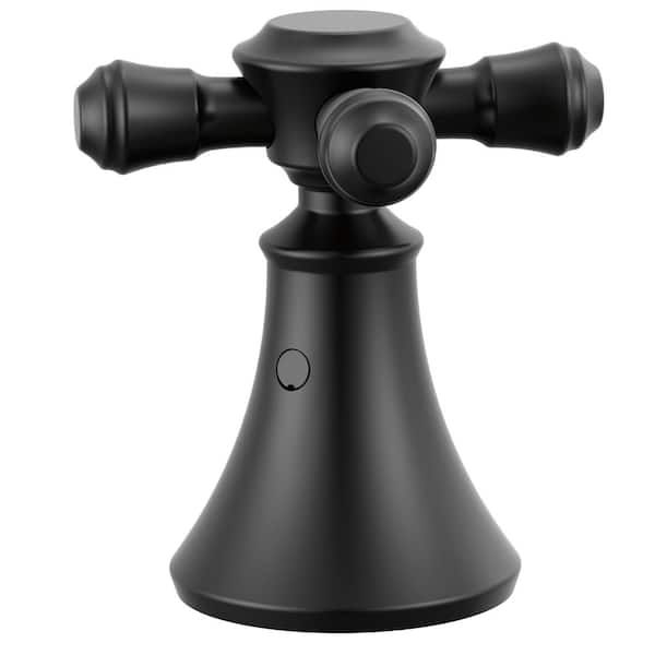 (2-Pack) Cassidy Metal Cross Handles for Bathroom Faucet in Matte Black