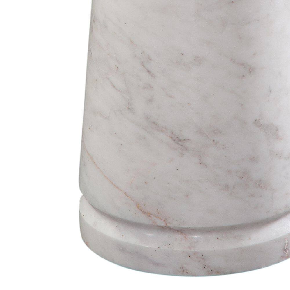 Joni 18 in. White Round Marble End Table - thumbnail 3