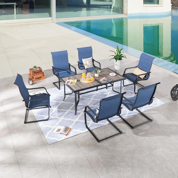 Patio Festival 7-Piece Rectangular Metal Outdoor Dining Set