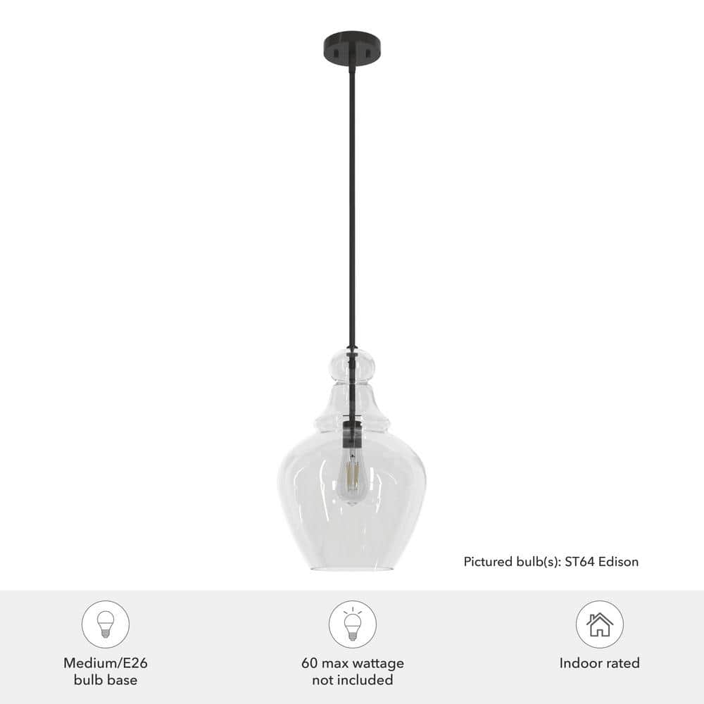 Maple Park Noble Bronze Glass Bell Pendant Light