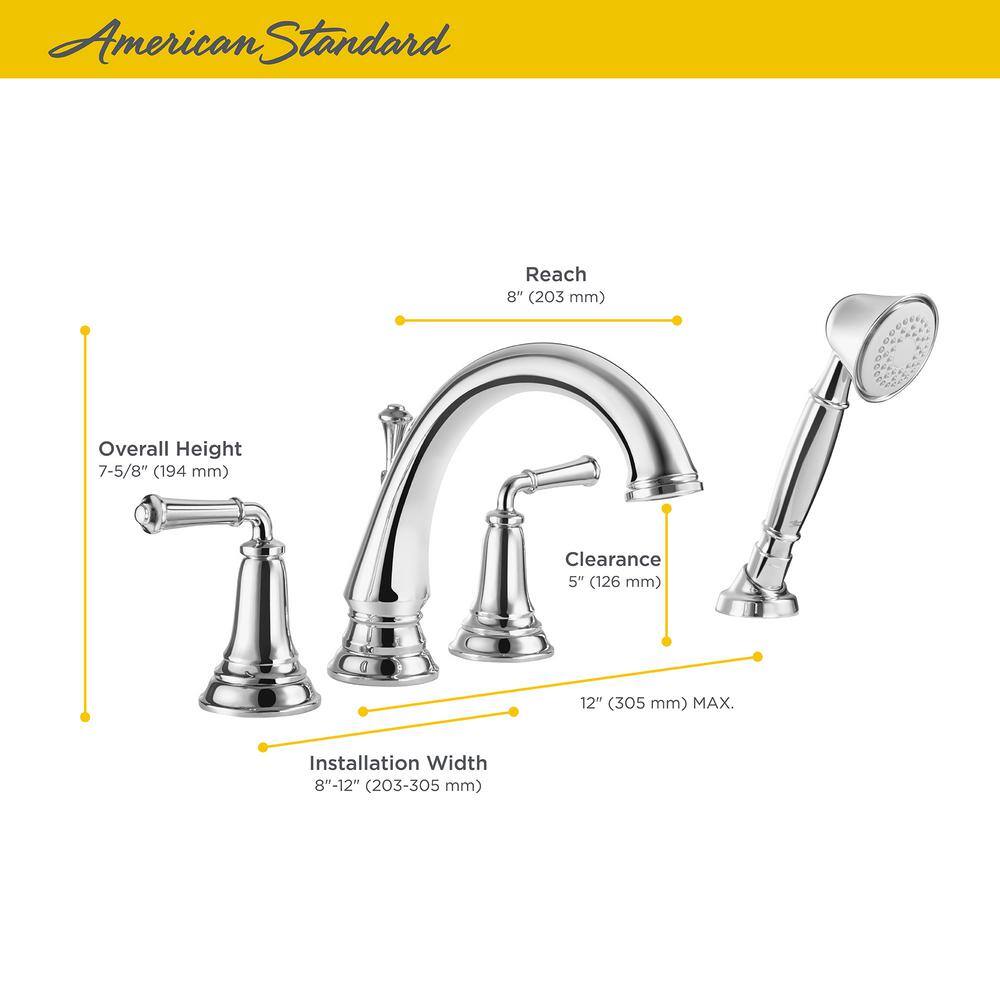 Brushed Nickel Roman Tub Faucet with Handshower