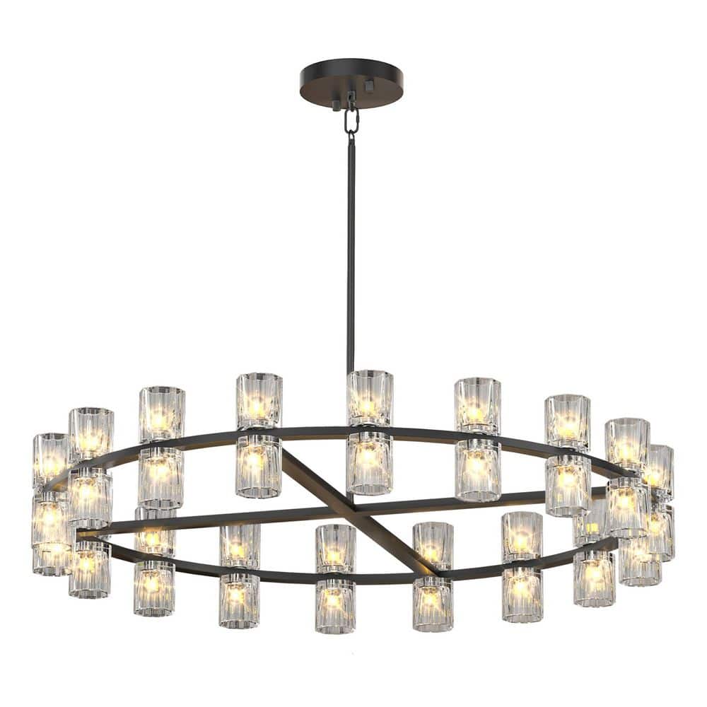 36 Light Black Crystal Chandelier for Living Room with no bulbs included price history on PriceWatchPro