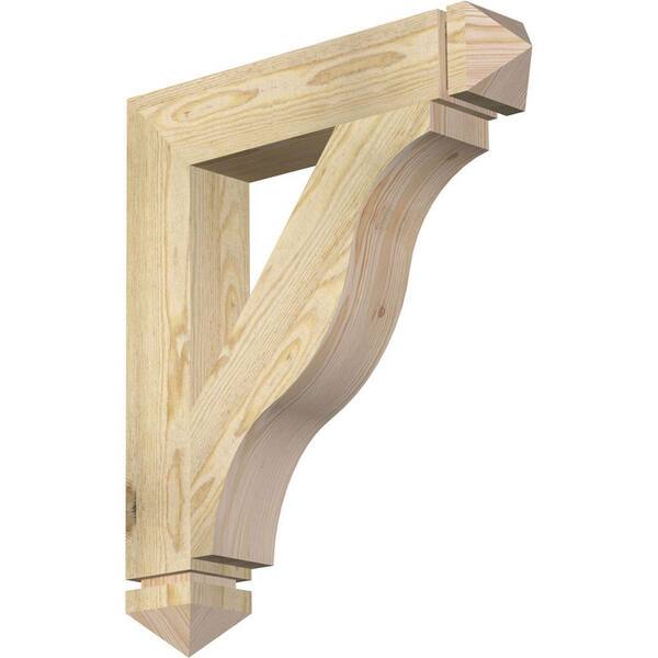Ekena Millwork 4 in. x 26 in. x 22 in. Douglas Fir Funston Arts and Crafts Rough Sawn Bracket