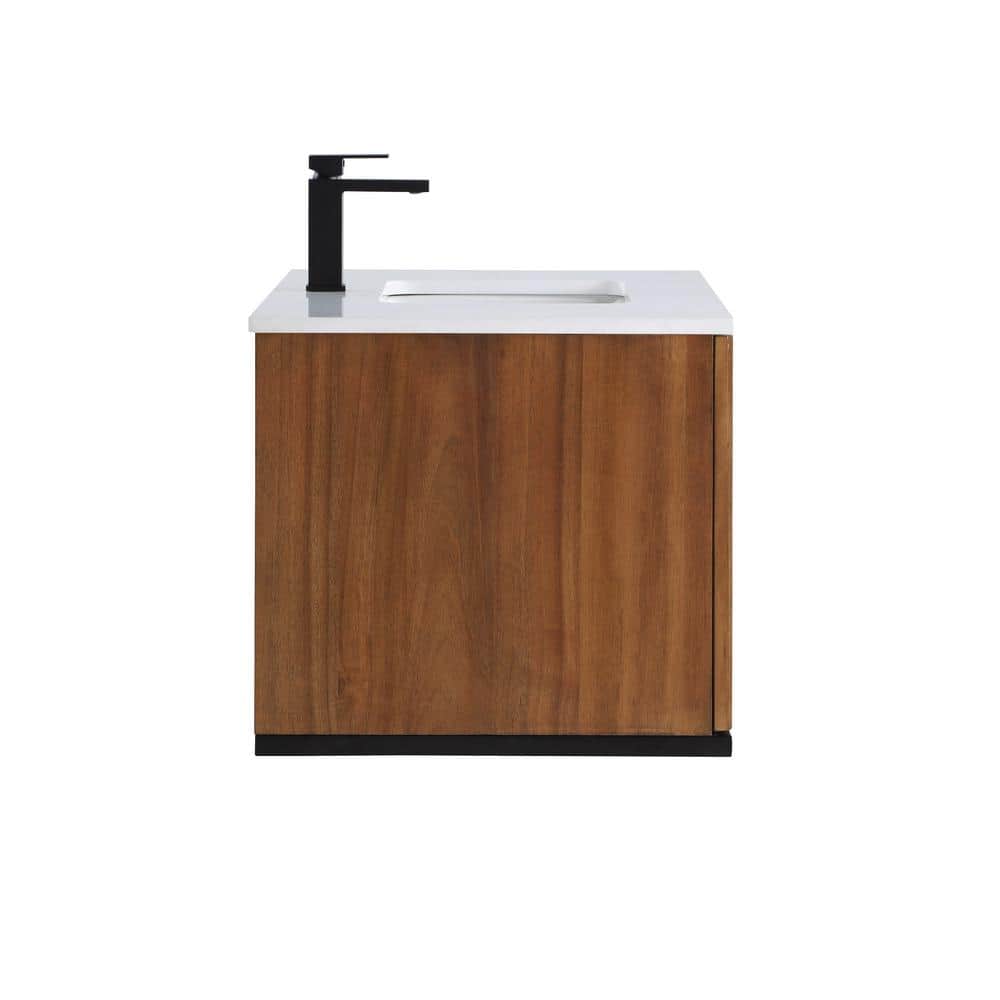 Terra 36'' Walnut and White Granite Single Bathroom Vanity