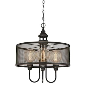 Walter 4-Light Oil Rubbed Bronze with Highlights Chandelier with Mesh Shade