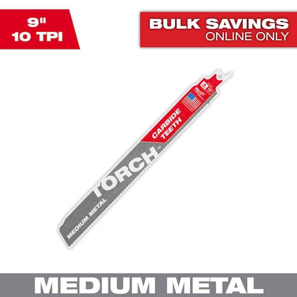 Milwaukee 9 in. 10 TPI Carbide Medium Metal Cutting Sawzall Reciprocating Saw Blade (1-Pack)