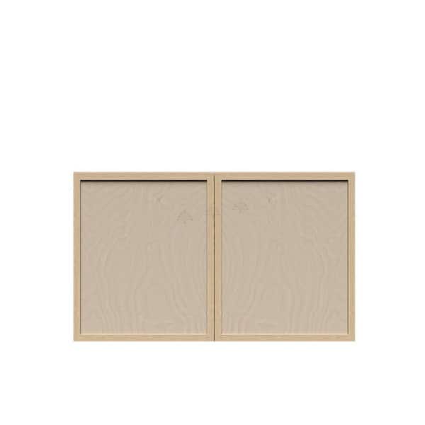 Slim Shaker Assembled 30 in. W x 15 in. H x 12 in. D Wall Bridge Kitchen Cabinet in Natural Wood