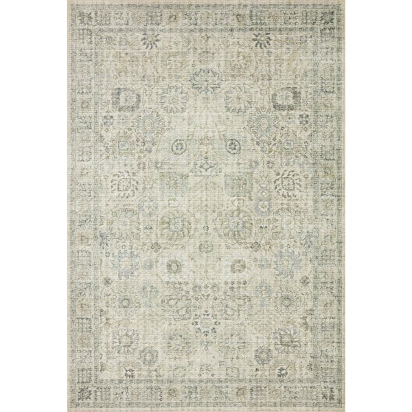 Skye Natural/Sage 2' X 5' Printed Distressed Oriental Area Rug