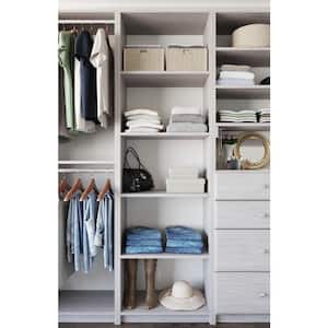 14 in. W D x 25.375 in. W x 84 in. H Seashore Grey Shelving Tower Wood Closet System