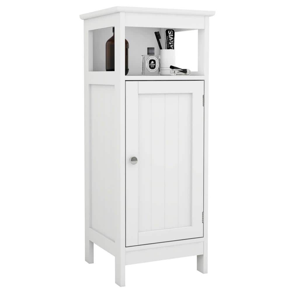 12.6 in. W x 12 in. D x 31.5 in. H White Linen Cabinet Bathroom Single Door