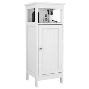 12.6 in. W x 12 in. D x 31.5 in. H White Linen Cabinet Bathroom Single Door Cabinet
