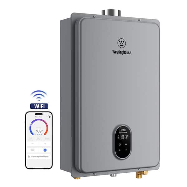 Apolo Natural Gas Instant Hot Tankless Water Heater 120,000 BTU, Up to 5.1 GPM, Indoor, 120V, CSA Certified, Gray