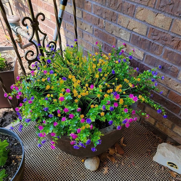 13.8 in. Multi-colored Artificial Fake Flowers UV Resistant