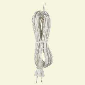 8 ft. Silver Lamp Cord and Molded Plug Set with Stripped Ends Ready for Wiring