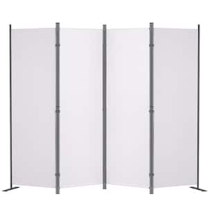Room Divider, 5.6 ft. (88 in. x 67.5 in.）Room Dividers and Folding Privacy Screens (4-Panel), White