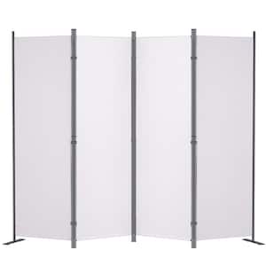SKYSHALO Room Divider, 5.6 ft. (88 in. x 67.5 in.���Room Dividers and Folding Privacy Screens (4-Panel), White